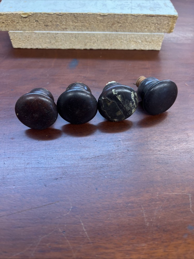 19thC Mahogany Wooden Knobs