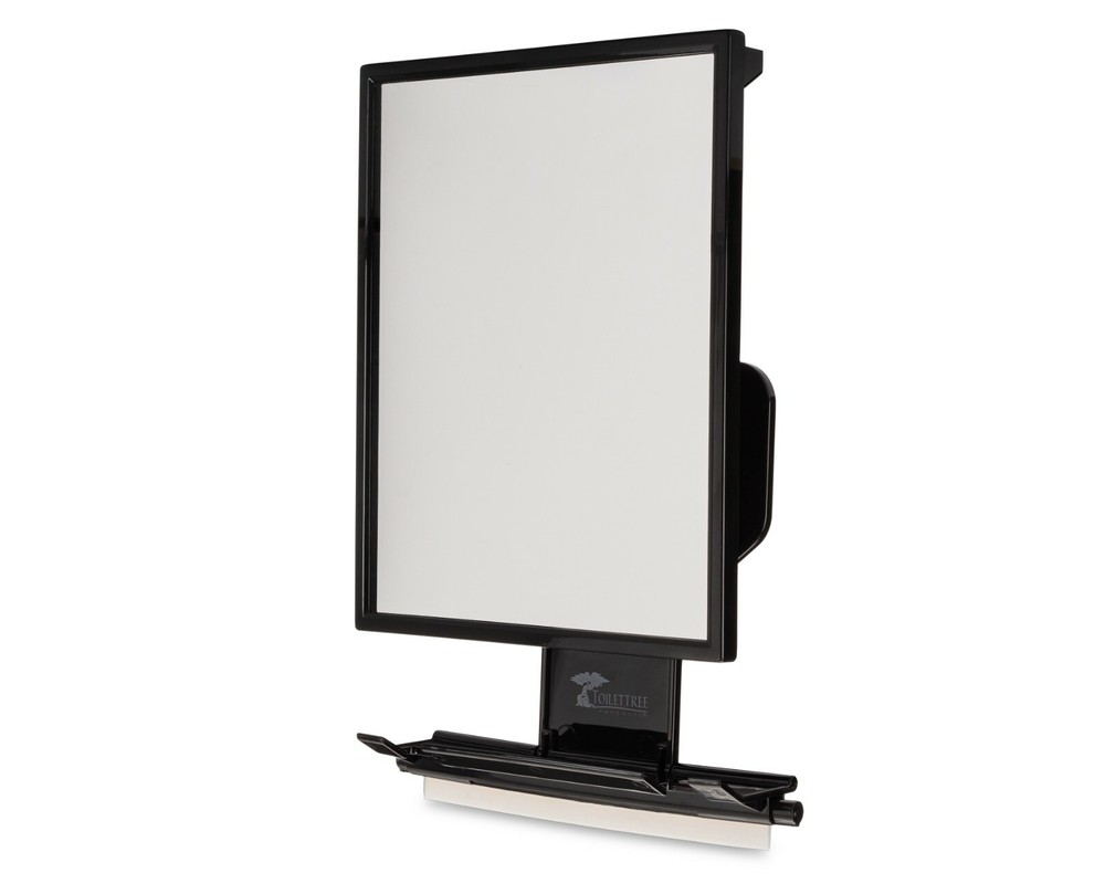 Fogless Shower Shaving Mirror Razor Holder Squeegee and Organizer