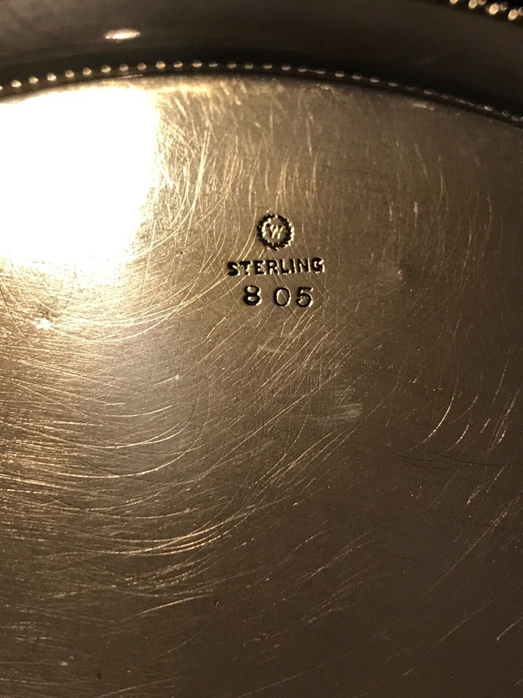 Sterling Silver Large Dish Monogrammed “MWJ”
