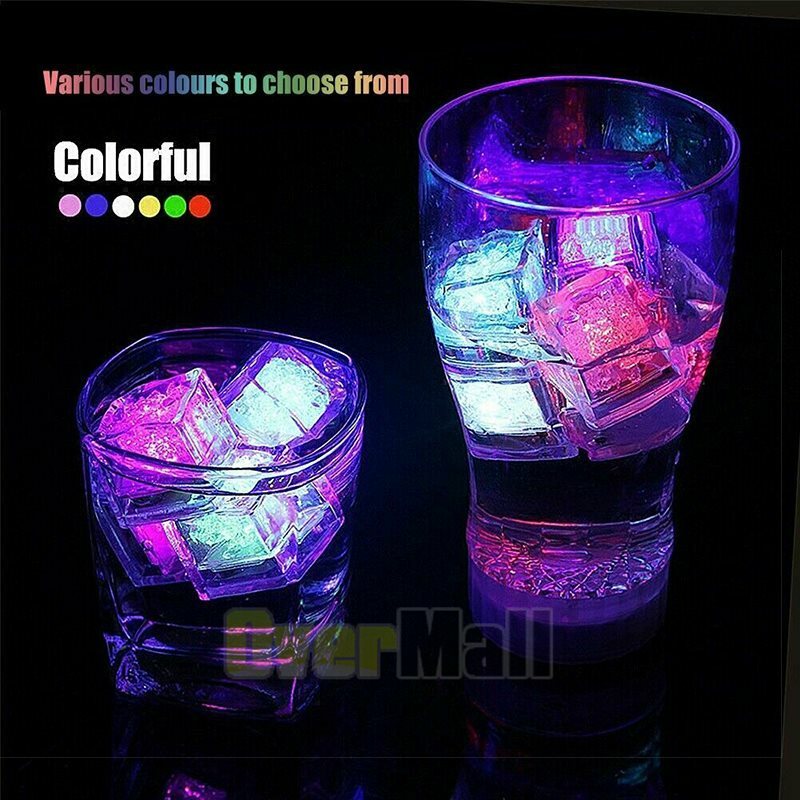 Light Up Ice Cubes Bulk, 12-48 PCS Led Ice Cubes for Drinks with Changing Lights