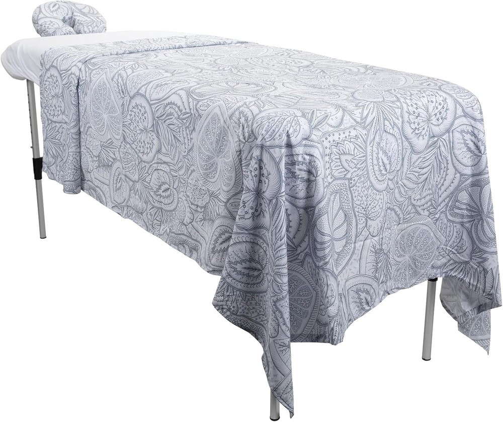 ForPro Microfiber 3-Piece Massage Sheet Set, Island Tranquility - Queen