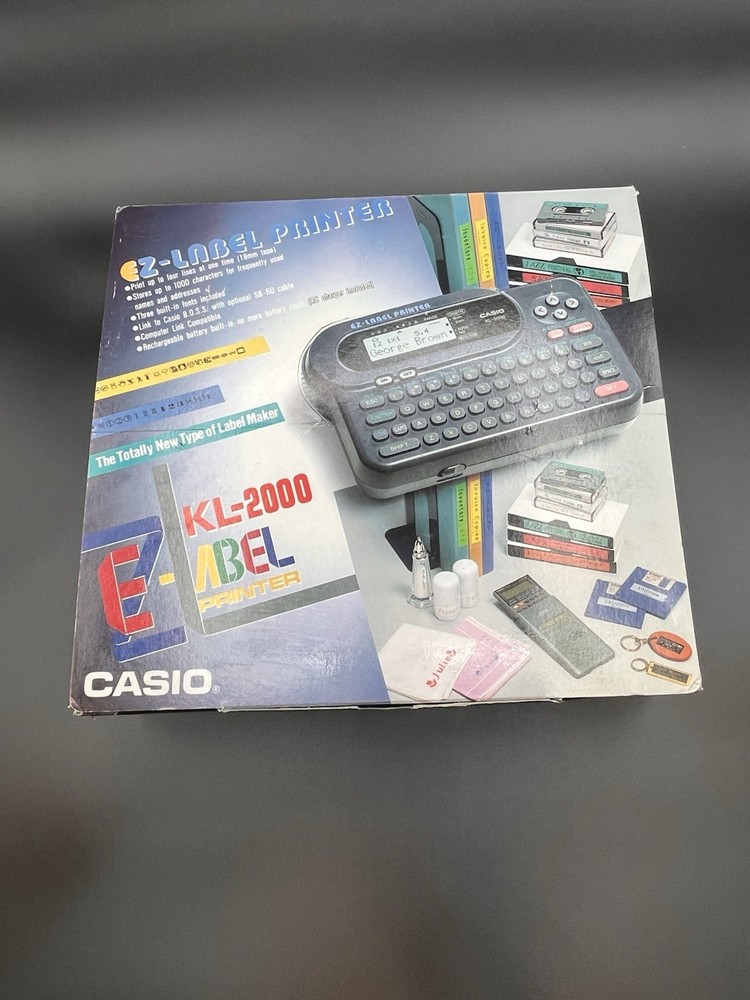 New CASIO KL-2000 EZ-Label Printer with Power Adapter