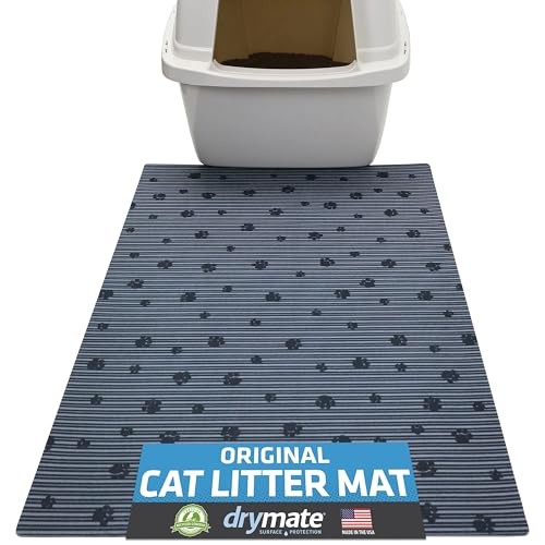 Drymate Cat Litter Box Mat, Waterproof, Absorbent, Soft on Paws, Reduces