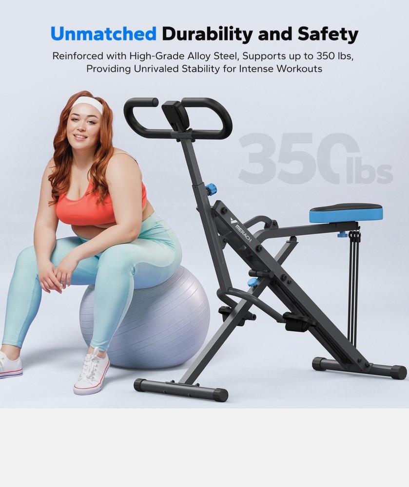 MERACH Squat Machine Adjustable Resistance Glutes Workout Foldable Easy Setup