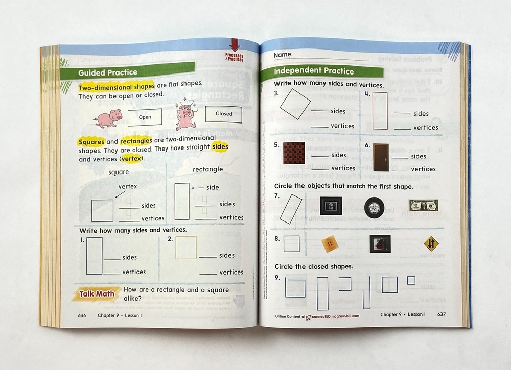 McGraw-Hill My Math Book Grade 1 Volume 2 Student Edition