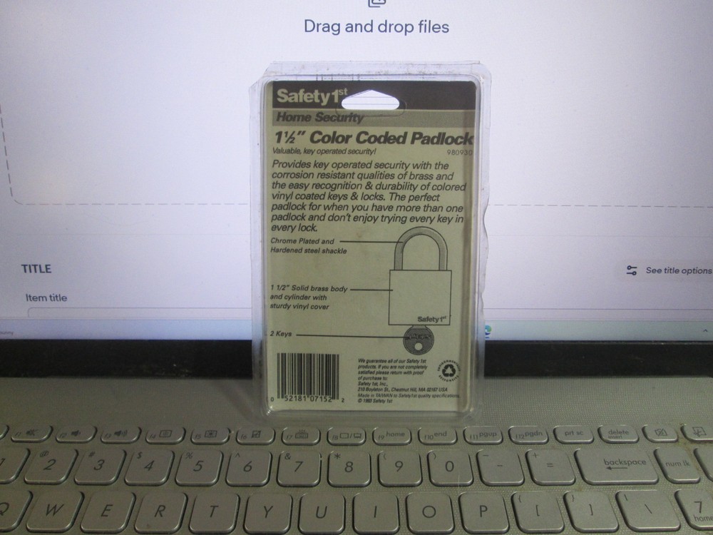 Safety First Solid Brass Body Color Coded Padlock & 2 Keys