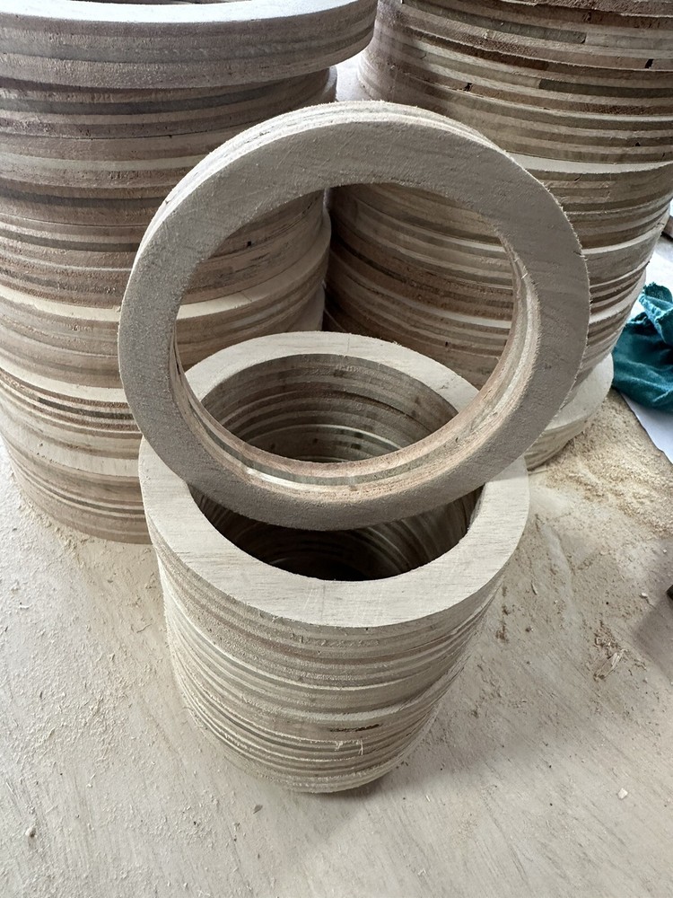 4” 100mm Custom Oak Speaker Rings Pair