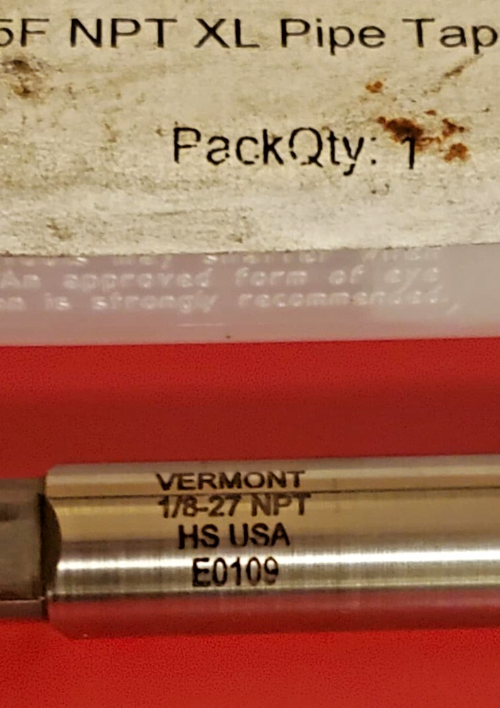Vermont 1/8-27 NPT HS E0109 Piped Thread Tap