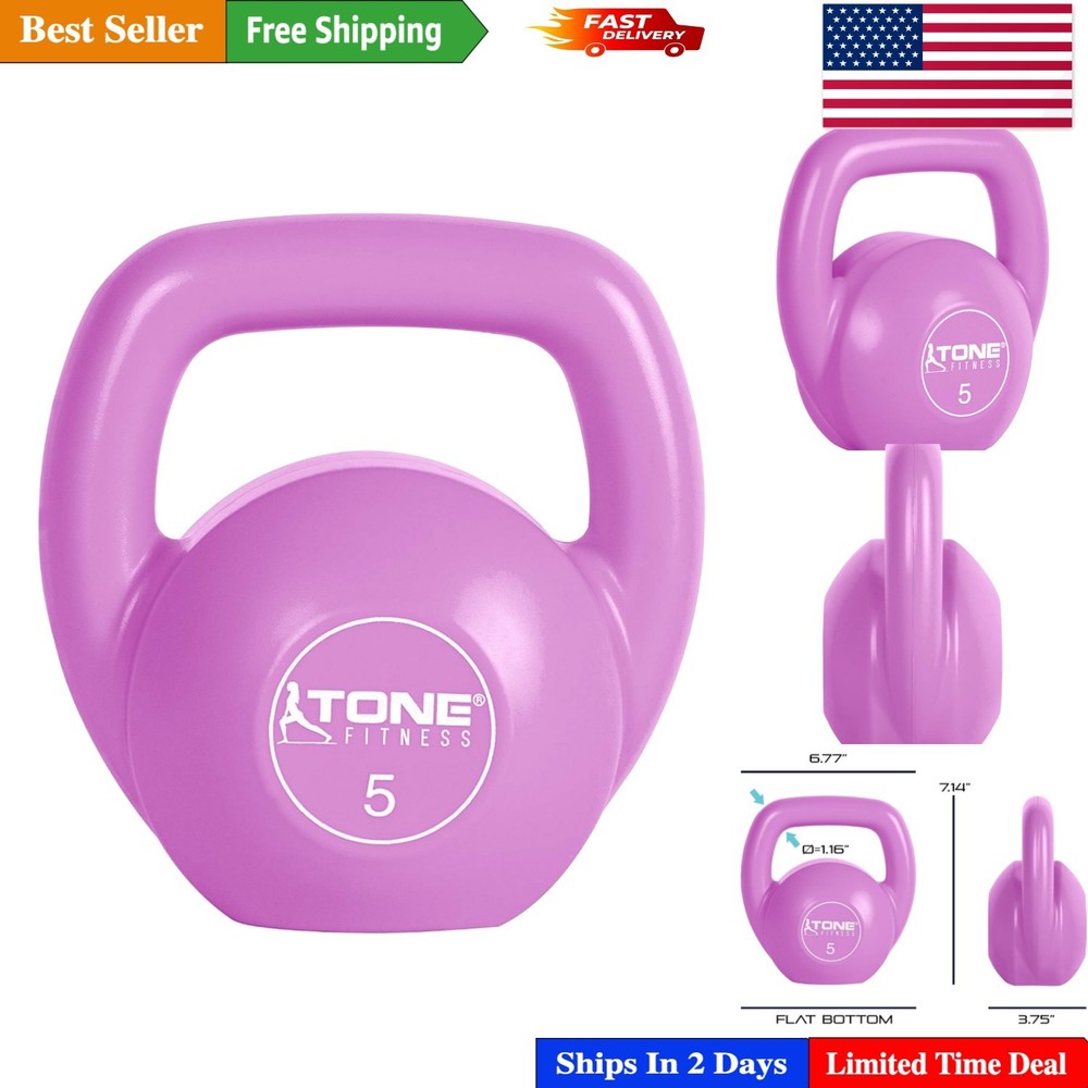Versatile 5 lb Cement Kettlebell with Comfortable Grip for Effective Workouts