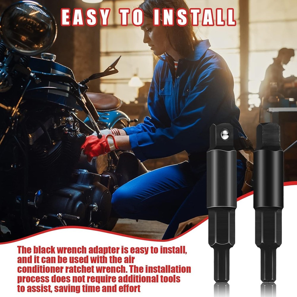 2 Pieces HVAC Service Wrench 3/16 to 5/16 Repair Hex Key Adapter HVAC Service To