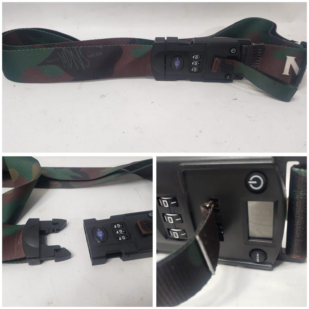 Read Travel Luggage Suitcase 3-Dial Combination Lock Adjustable Belt Strap