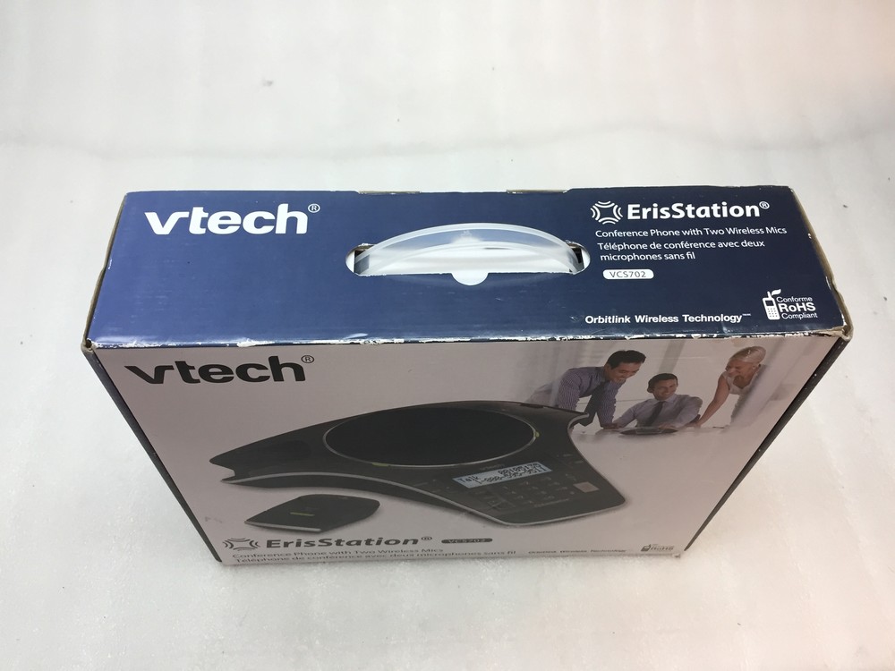VTech Erisstation VCS702 Conference Phone w/ 2 Orbitlink Wireless Mics
