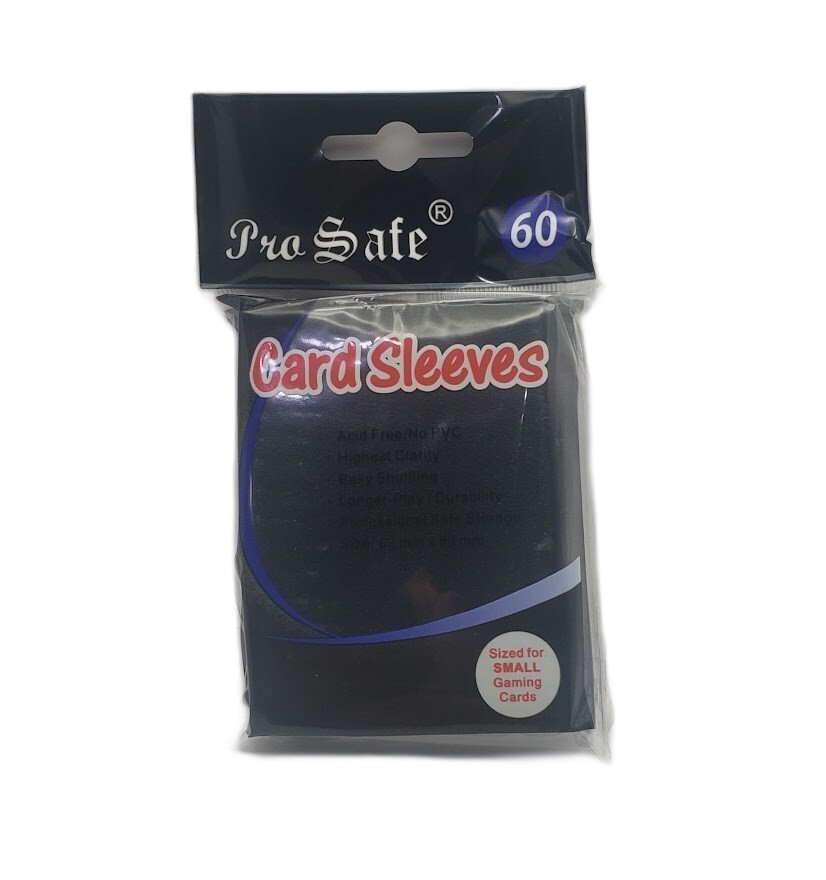 (60-Pack) Pro Safe SMALL Deck Protector Sleeves - BLACK - Yugioh/Vanguard Size