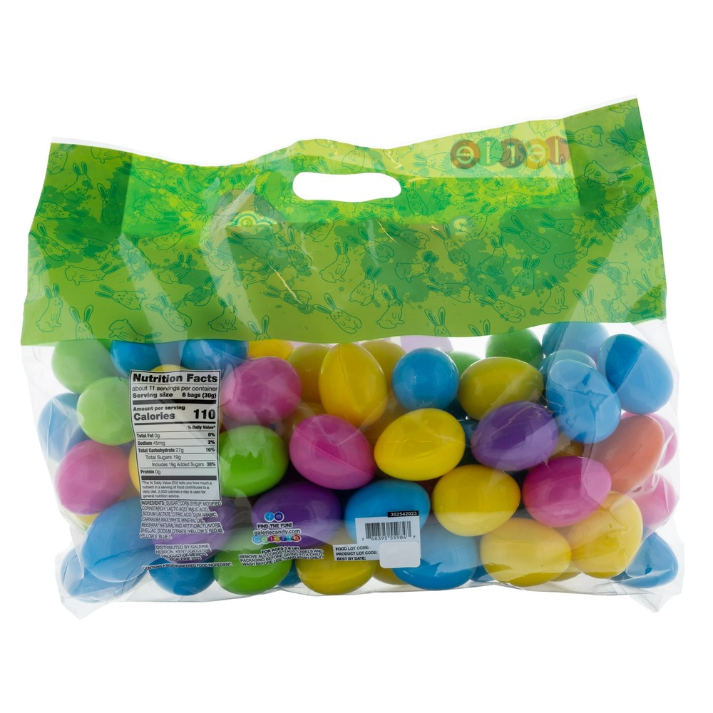 Galerie Jelly Bean & Sticker Filled Multi-Colored Plastic Easter Eggs 100