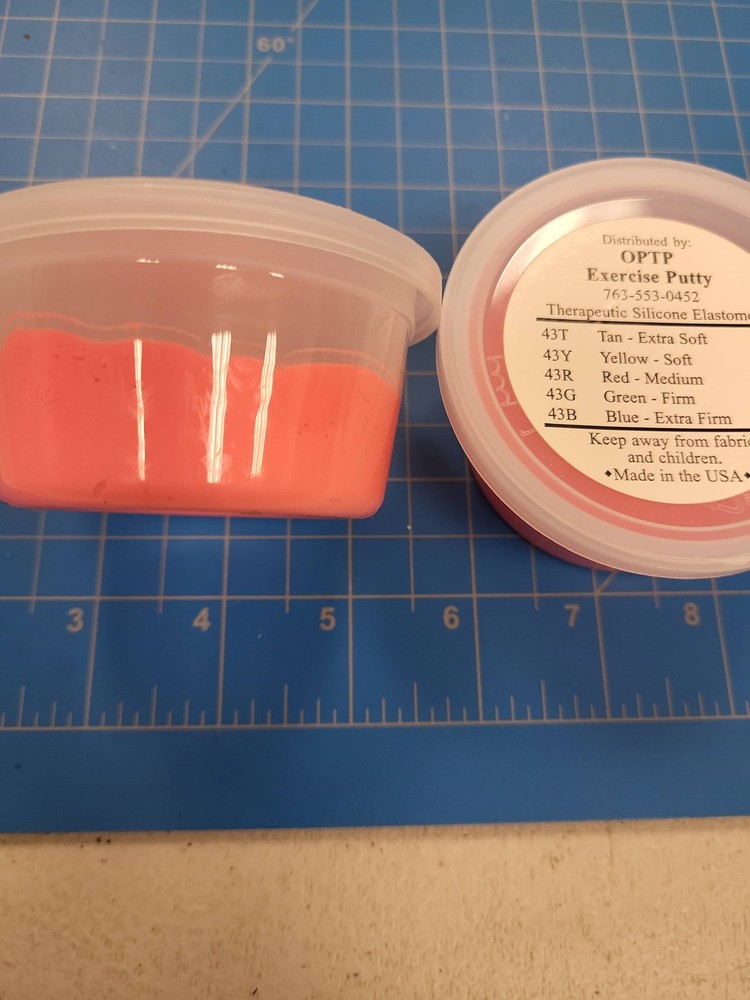 OPTP Exercise Putty Red Extra Soft (2)3oz Therapeutic Silicone Elastomer Therapy