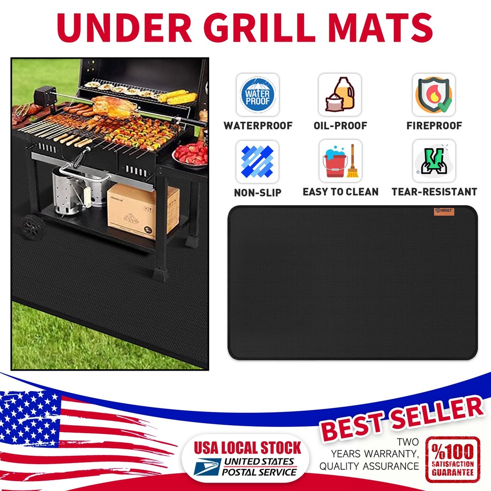 High quality materials Fireproof & Waterproof 30*48inches Under Griddle BBQ Mat