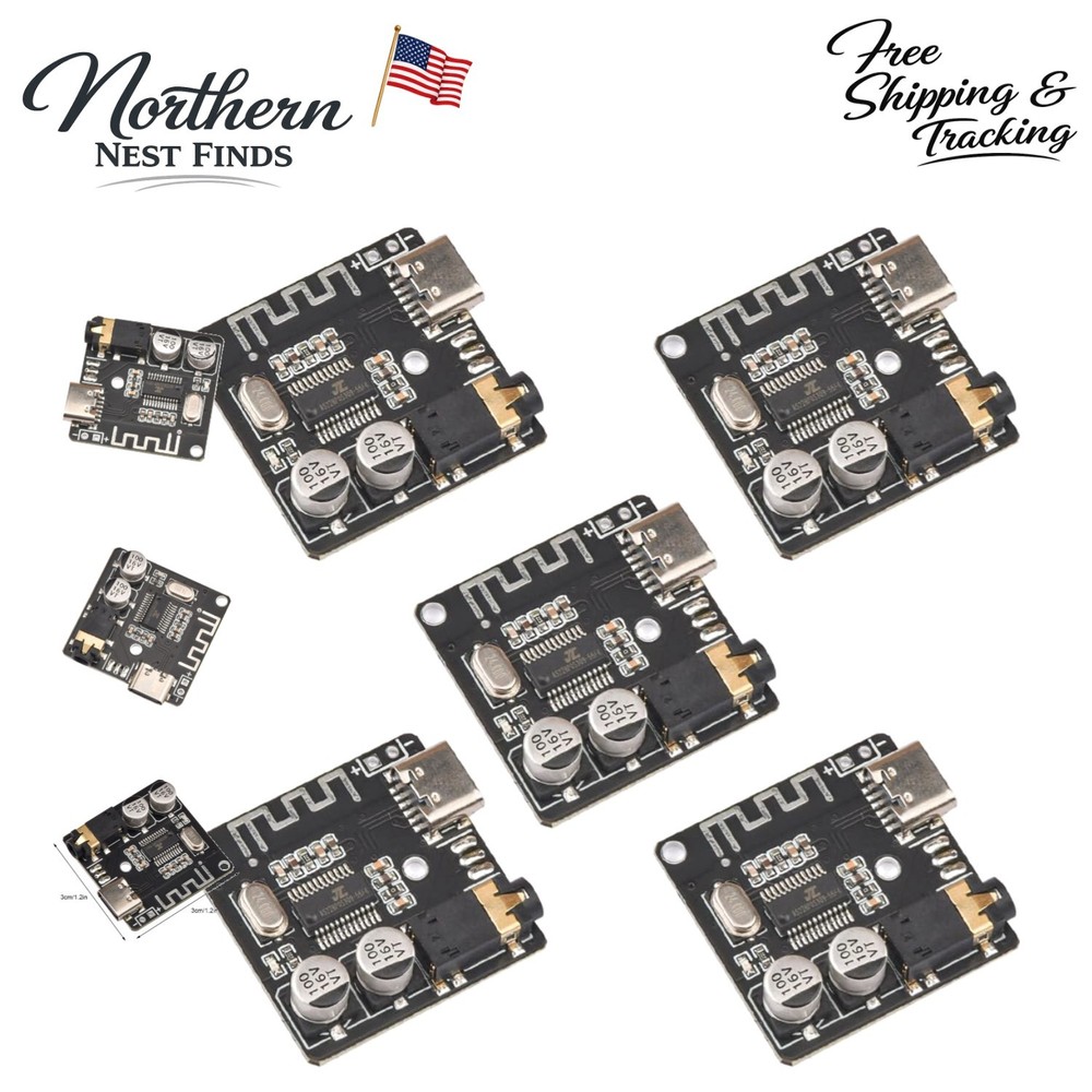5pcs Bluetooth 5.0 USB-C Decoder Boards - High-Fidelity Audio Module