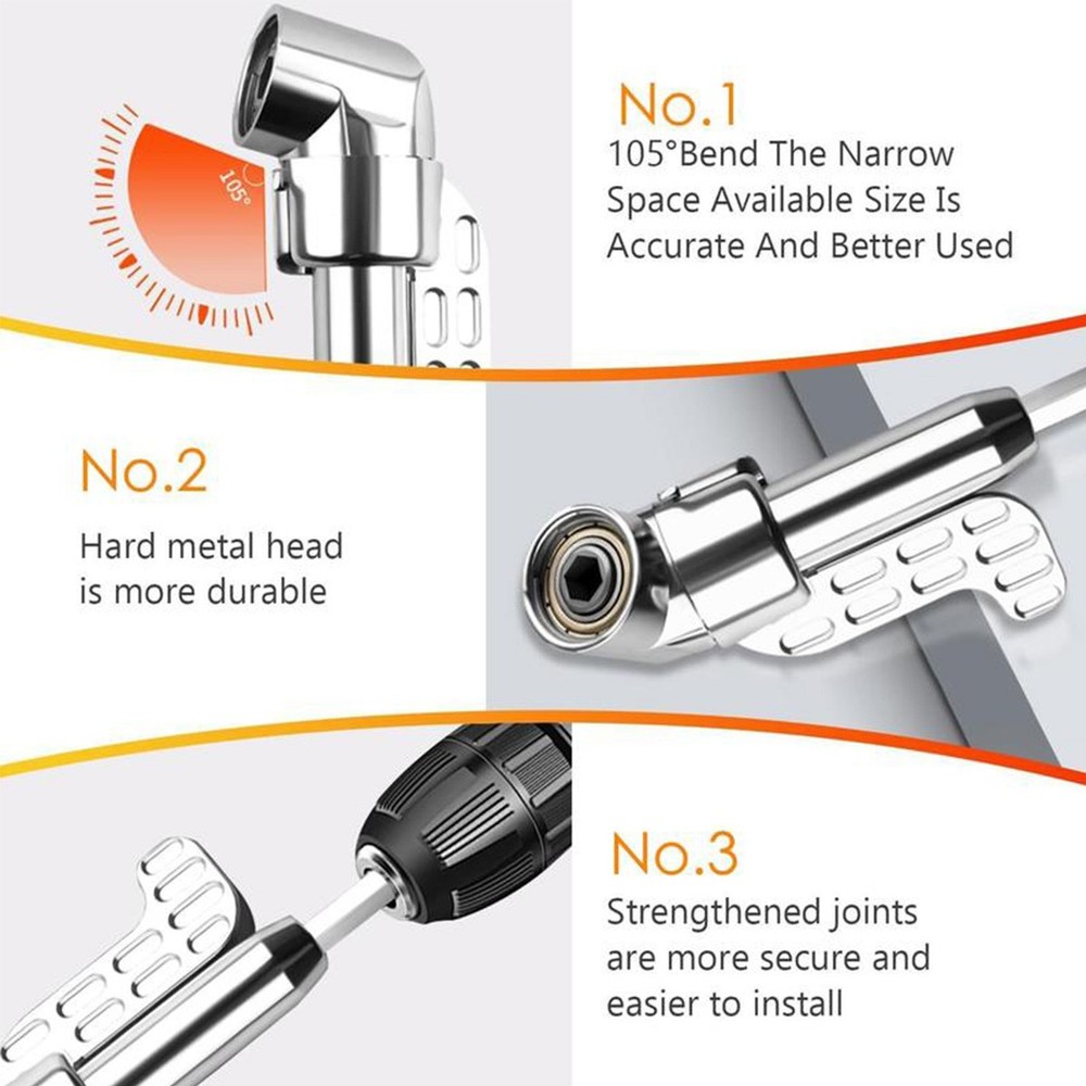 Detachable 90 Degree Screwdriver Right Angle Drill Attachment DIY Socket Adapter