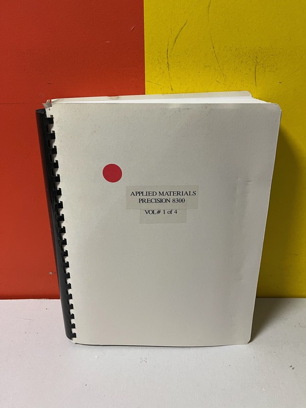 APPLIED MATERIALS PRECISION 8300 PRECISION ETCH 8300 Operator Booklet