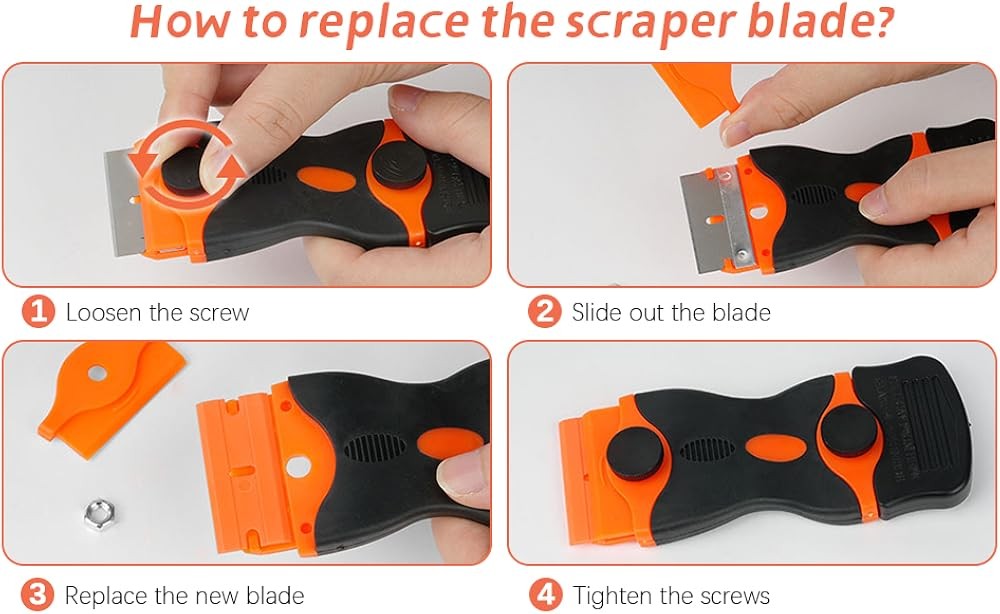 Blade Scraper, 2-in-1 Scraper Tool with Metal Blades and