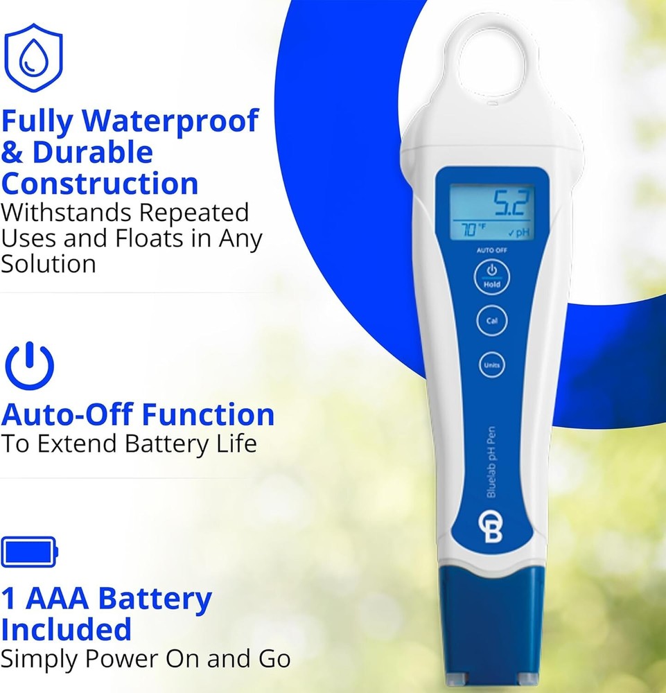 Easy Calibration Waterproof pH Tester - Maximize Nutrients & Growing Potential
