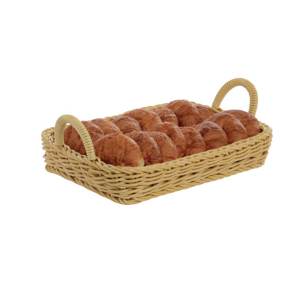 HUBERT Wicker Storage Basket, Brown Plastic Rectangular - 14 5/8 L x 10 1/2 W x