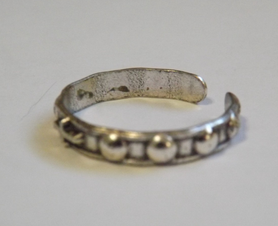 Vtg 1960's new old stock pocket rosary band ring adjustable 10 religious cross