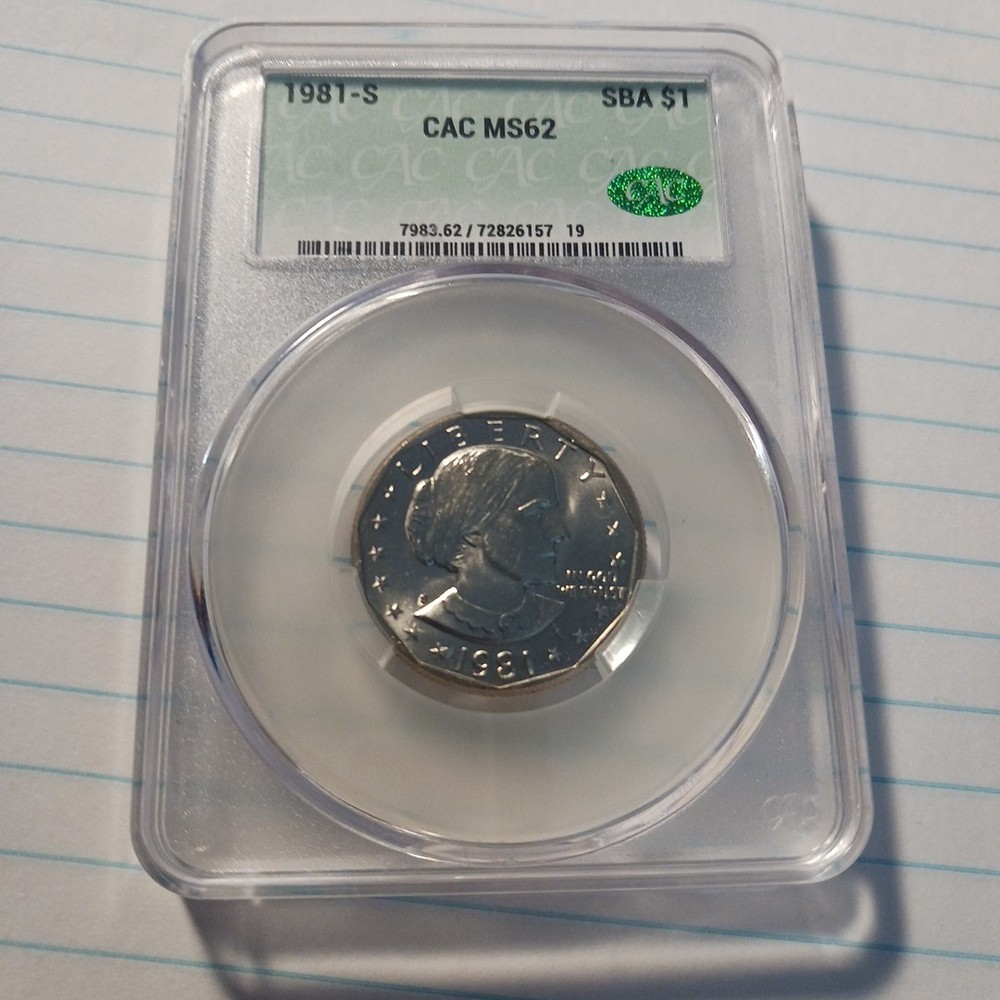 1981 S SBA Uncirculated MS-62 CAC Graded