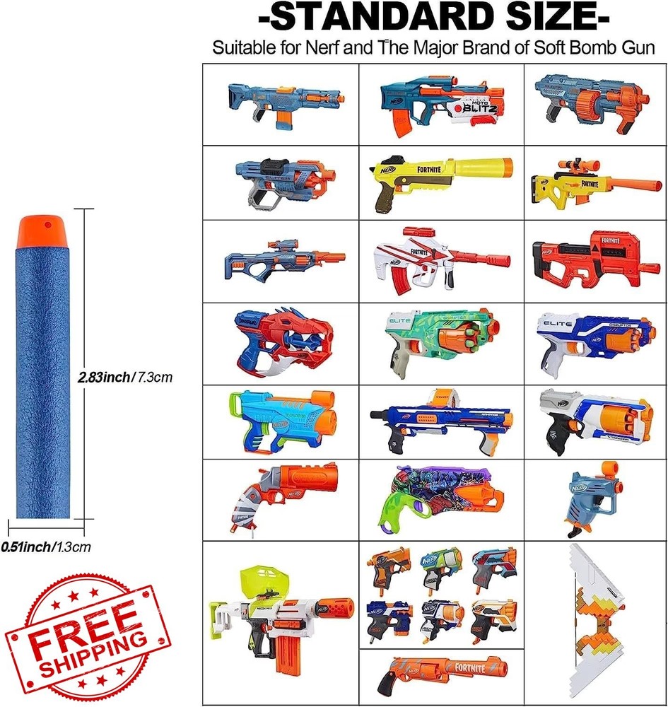 Nerf N Strike Blaster Compatible Darts 100 Blue Bullets