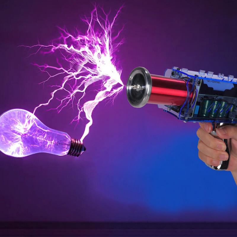 New Handheld Tesla Coil Gun Arc Generator Trigger Mode Artificial Lightning DIY