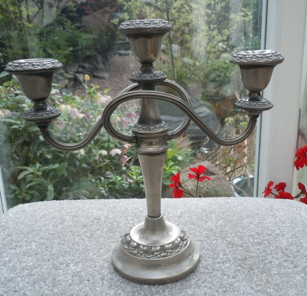 Silver Plated 3 arm Candelabra by Ianthe.