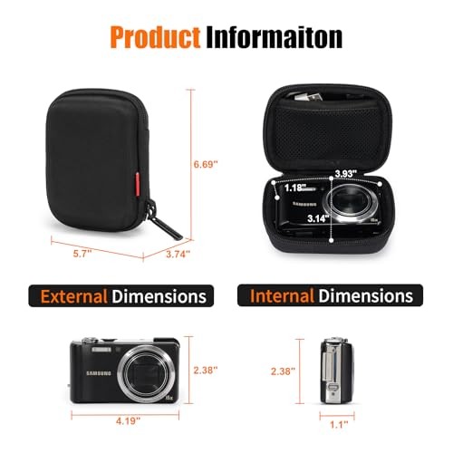 Digital Camera Case，Small Carrying & Protective Case for 1.0Black