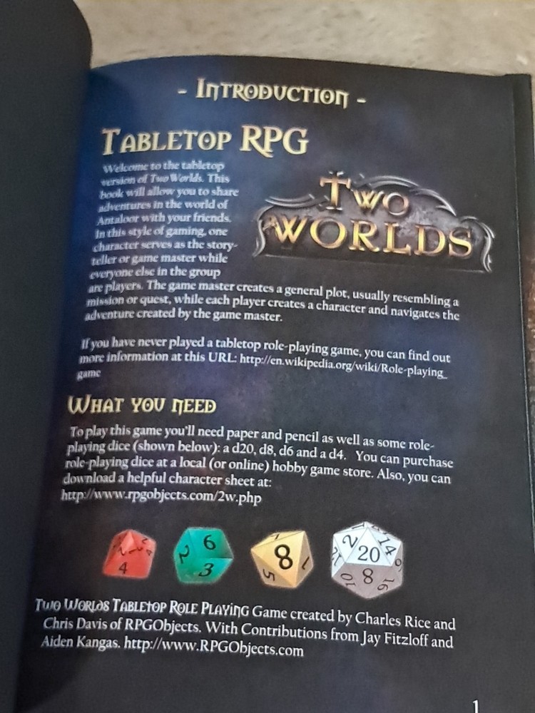 Two Worlds Tabletop RPG Book