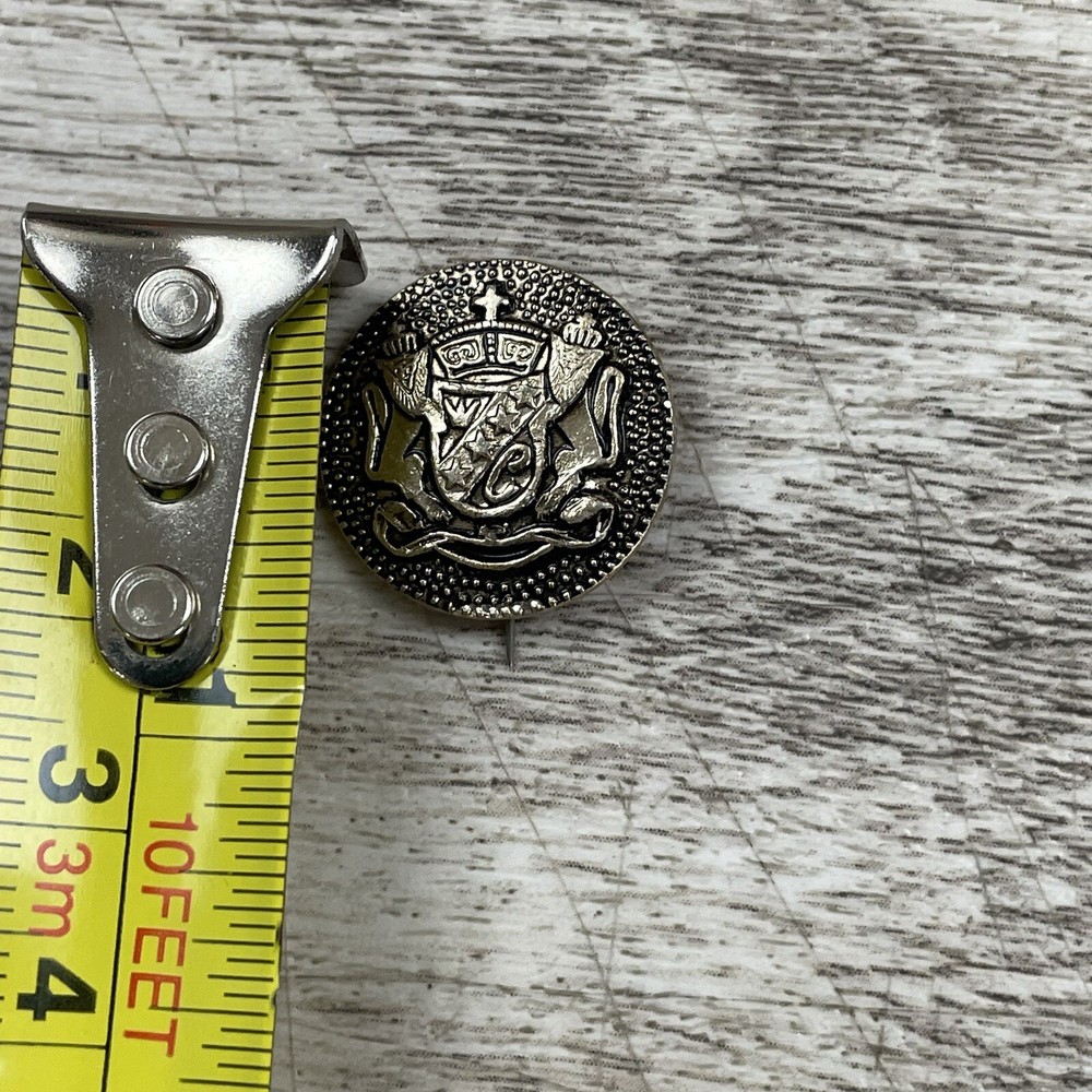 Vintage Crest Pin Silver Tone