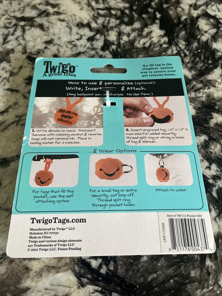 Twigs Pet Tag Silencer White