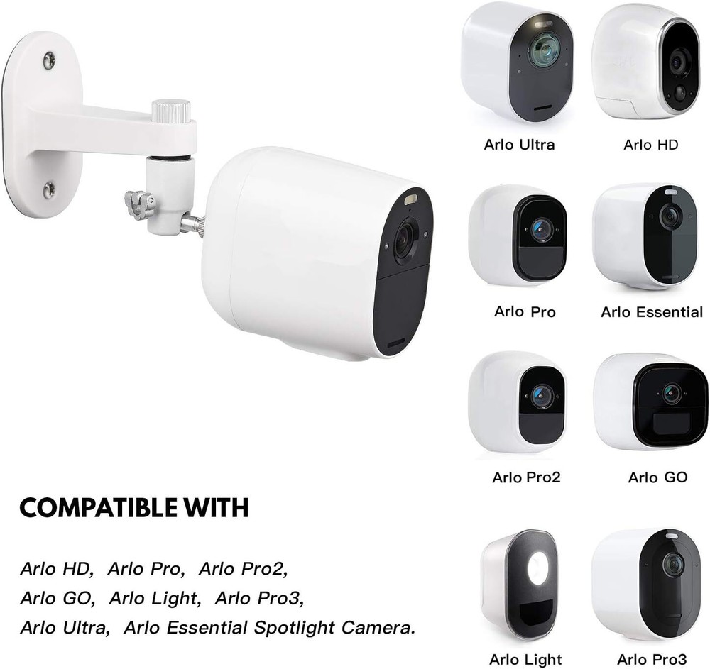 2Pack Security Wall Mount for Arlo Pro, Pro 2, Ultra, White