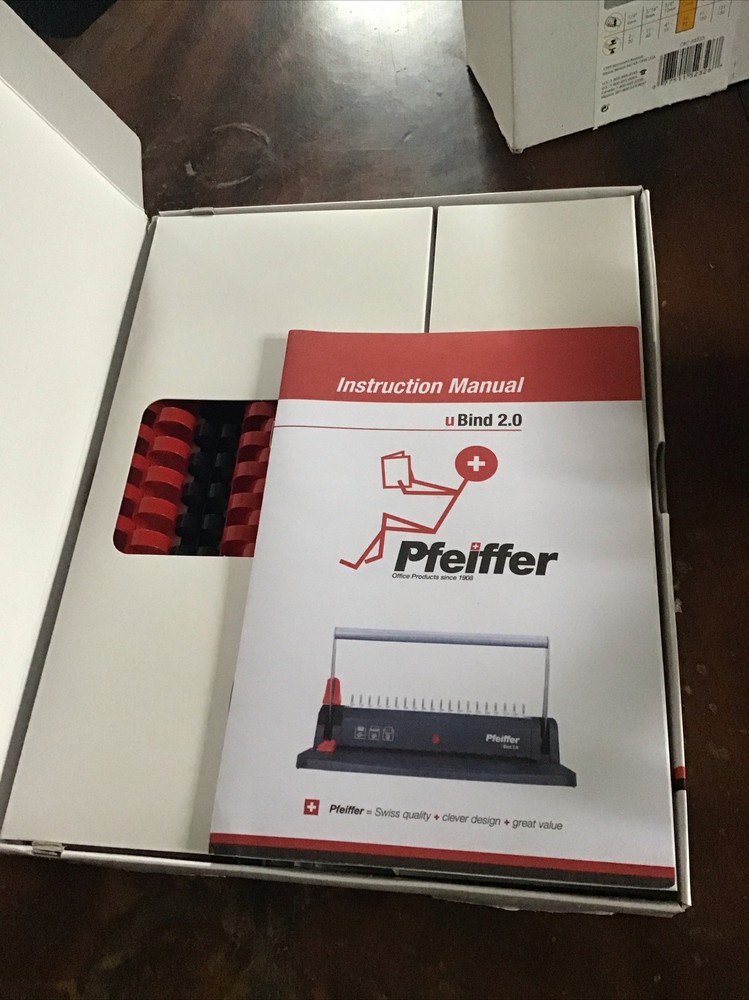 Pfeiffer Plastic Comb Binder Machine uBind 2.0 W/ Starter Pack & Fellows 52326