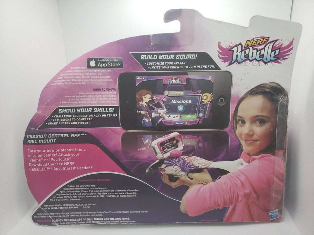 Nerf Rebelle Mission Central App Rail Mount original pkg open box