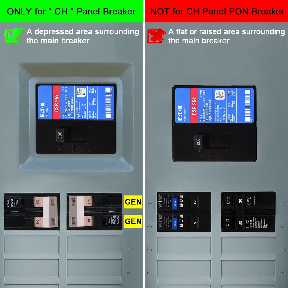 Generator Interlock Kit for Eaton Cutler Hammer Type CH Series 150 or 200...