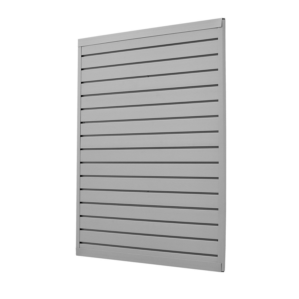 300lb Capacity 4x4ft PVC Slat Wall Panel Grey Modular Style