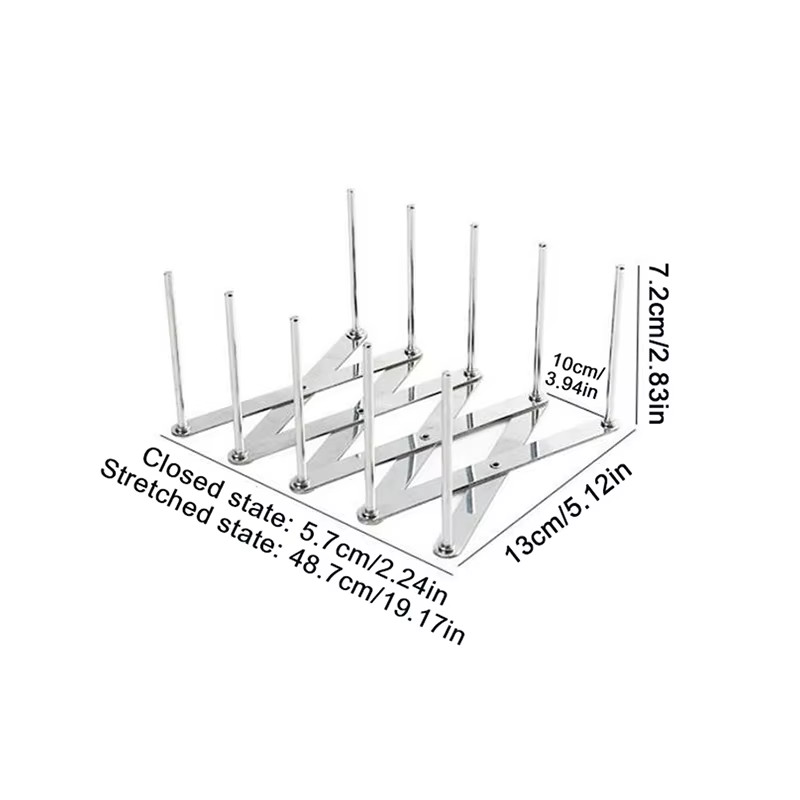 Pot Lid Rack Pan Lid Organizer Retractable Foldable Stainless Steel Plate Dish H