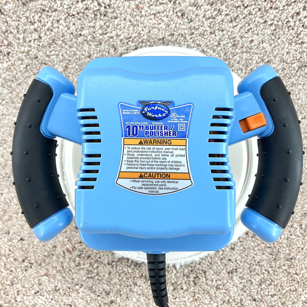Surface Works 10" Polisher Buffer Corded Model 1-4610 .65 Amp RPM 3500 Tested