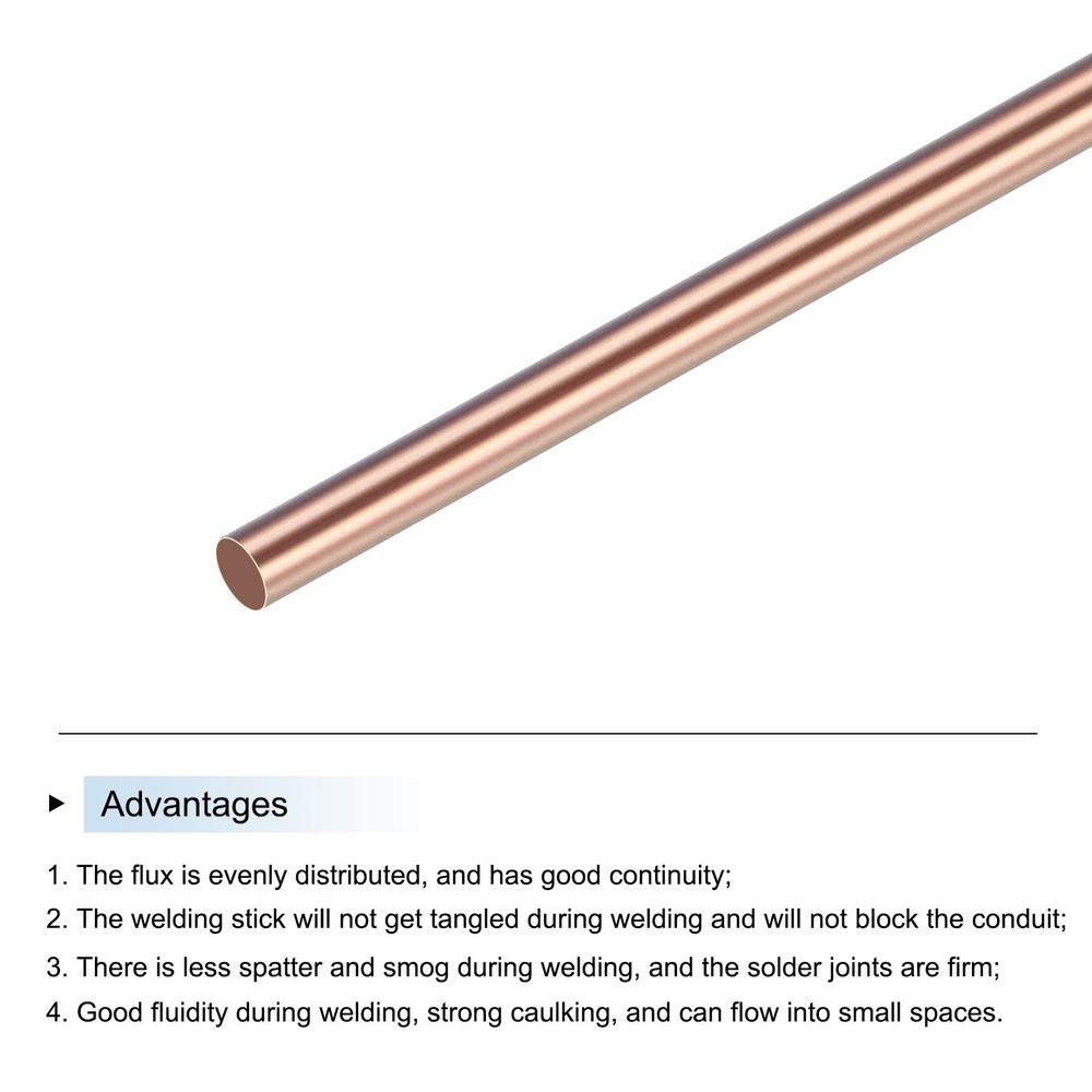 21Pcs Copper Brazing Rods, Phosphor Copper Solder, Low Temperature 5/64"x10"