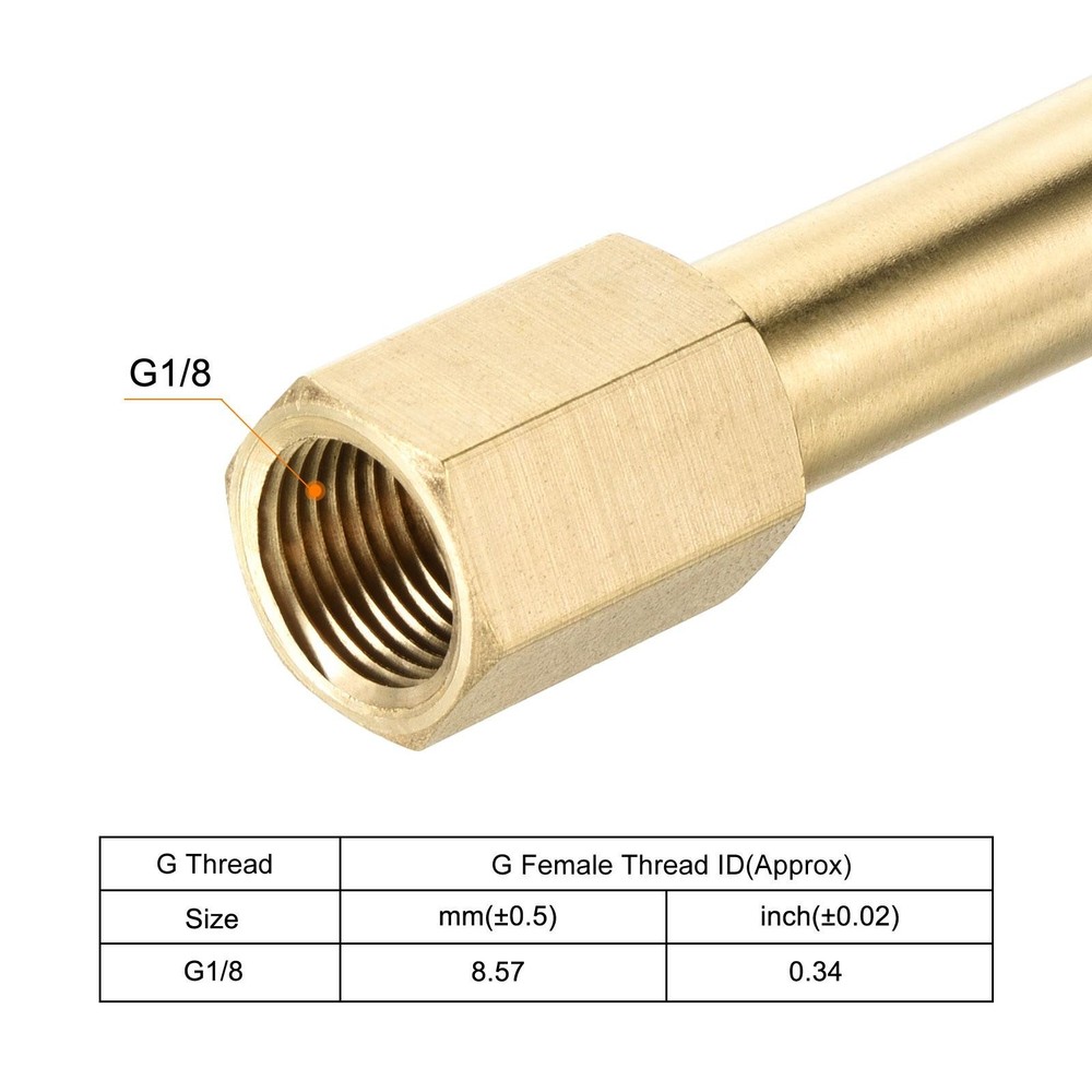 Brass Pipe Fitting G1/8 Adapter 75mm Extension Connector Hex Coupling 4 Pack
