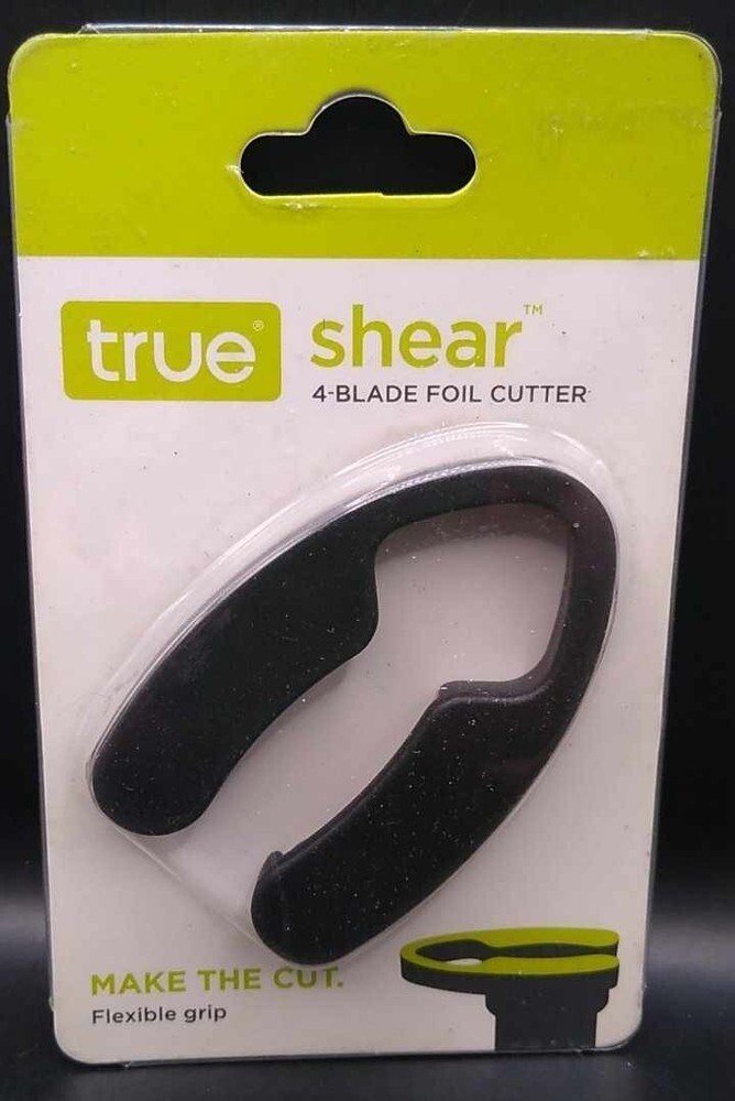 True Shear Foil Cutter Wine Bottle Opener Black 4-Blade Easy