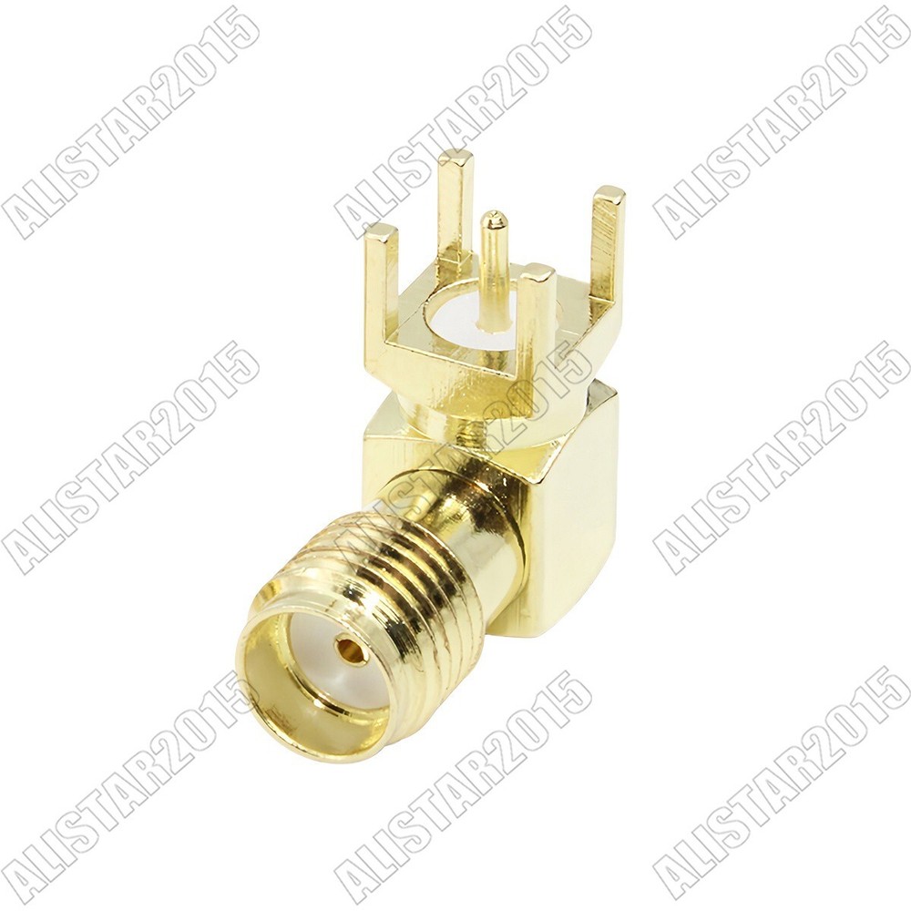 10x SMA Jack Female Right Angle Thru Hole PCB Mount Medium Version Connector New