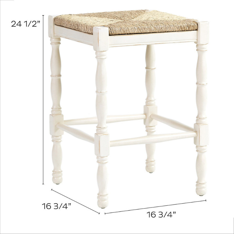 Ballard Designs Dorchester Counter Stool Rubbed White