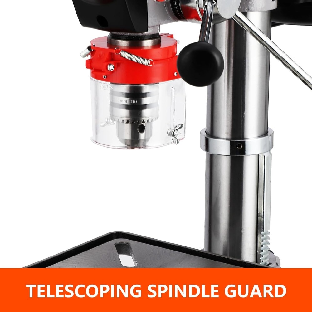 13in. Benchtop Drill Press, 7.5A 120V,Variable Speed Cast Iron Bench Drill Press