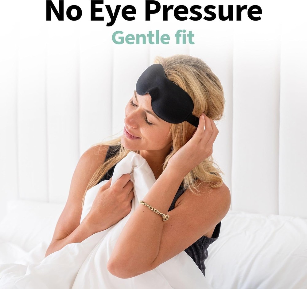 Nidra Contoured Sleep Mask – Zero Pressure Fit, Light Blocking - Standard Blue