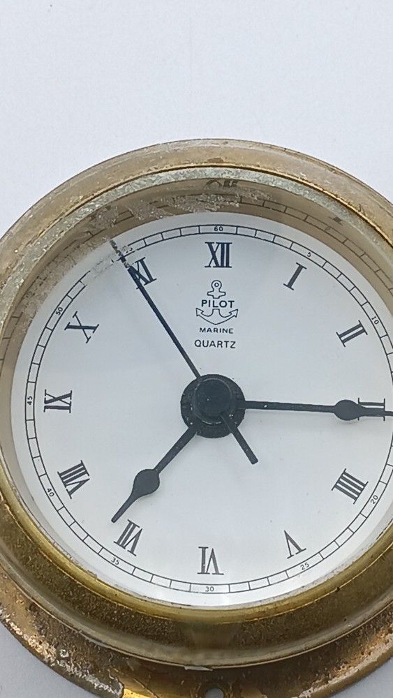 Nautical Wall Ship's Clock PILOT MARINE Quartz Diameter 4"